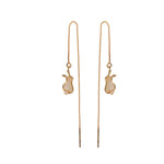 Buddha Stones 925 Sterling Silver Year of the Rabbit Hetian White Jade Happiness Drop Earrings (Extra 35% Off | USE CODE: FS35)
