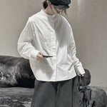 Womenâ€˜s Stand-up Collar Long-sleeved Loose Casual Base Shirt