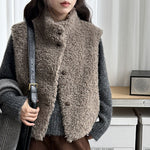Sleeveless Faux Lamb Wool Vest