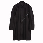 Mid-length Loose Blazer with Split Collar and Diagonal Zipper