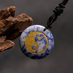 Buddha Stones Various Crystal Amethyst Tiger Eye Green Aventurine Yin Yang Spiritual Necklace Pendant