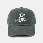 I'm Broken Print Washed Baseball Cap