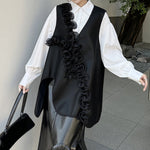 Ruffled Irregular V-neck Vest