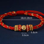 Buddha Stones Chinese Zodiac Natal Buddha Silver Luck Braided String Bracelet