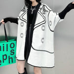 Reversible Loose-fitting Mid-length Knitted Cardigan
