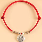 Buddha Stones Handmade 999 Sterling Silver Year of the Dragon Cute Chinese Zodiac Luck Braided Bracelet (Extra 35% Off | USE CODE: FS35)