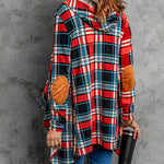 Zeagoo Elbow Patch Hooded Plaid Cardigan for Women Casual Work Office Loose Fit 2026 | Under $25