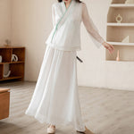 Buddha Stones Retro Prayer Zen Spiritual Meditation Practice Chiffon Clothing Women's Set