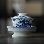 Buddha Stones Blue Dragon Design Ceramic Teacup Kung Fu Tea Cups