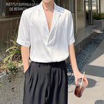 Deep V Neck Short Sleeve Shirt