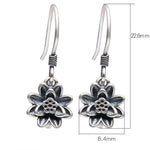 Buddha Stones 925 Sterling Silver Lotus Flower Enlightenment Earrings