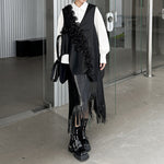 Ruffled Irregular V-neck Vest