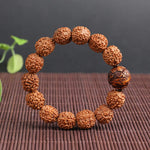Buddha Stones Tibet Rudraksha Bodhi Seed PiXiu Copper Coin Wealth Luck Bracelet