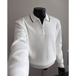 Half-zip Collar Pullover Knit Polo Shirt