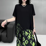 Heavy Tassel Round Neck Loose T-Shirt