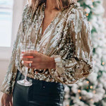 Zeagoo Sequin Blouses Long SleeveTunic Tops Shirt Glitter Loose Shirts for Women Casual Work Office Loose Fit 2026 | Under $40