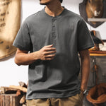 250g Heavyweight Loose Fit Cotton Henley Shirt