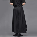 Japanese Retro Faux Two-piece Wide-leg Cropped Trousers