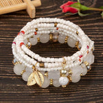Elegant Crown Pearl Bracelet Set