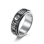 Letter Words Balance Calm Titanium Steel Rotatable Ring (Extra 30% Off | USE CODE: FS30)