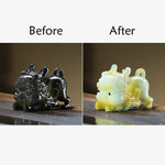 Buddha Stones Color Changing Small PiXiu Ingot Resin Tea Pet Wealth Home Figurine Decoration