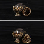 Buddha Stones Tibetan Mini Mountain Pattern Meditation Copper Alloy Incense Burner