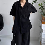 Heavy Floral Hollow Cuban Collar Shirt