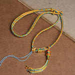 Buddha Stones Colorful String Copper Wealth Necklace Pendant