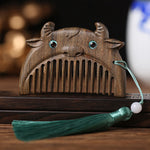 Chinese Zodiac Green Sandalwood Peace Mini Portable Comb