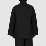 Zen-inspired Diagonal-front Tie Cotton Coat
