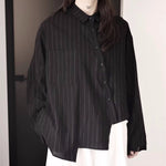 Striped Irregular Long-sleeved Shirt