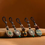Buddha Stones Tibetan Om Mani Padme Hum Bodhi Seed Peace Key Chain