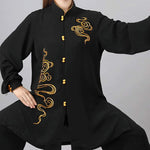 Buddha Stones Auspicious Clouds Embroidery Meditation Prayer Spiritual Zen Tai Chi Qigong Practice Unisex Clothing Set (Extra 30% Off | USE CODE: FS30)