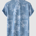 Men's Floral Print Buttoned Casual Short Sleeve Shirt