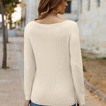 Zeagoo Knitted Pullover Ribbed Long Sleeve Pullover (DE Only)