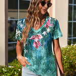 Zeagoo Short Sleeve Shirts Dressy Tops with Pleats