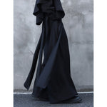 Deconstructed Ribbon Straight Wide-Leg Trouser Culottes