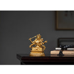 Buddha Stones Four-armed Manjusri Bodhisattva Gold Figurine Compassion Serenity Copper Statue Home Decoration