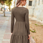 Zeagoo Women's Autumn Dress Long Sleeve Round Neck Knitted Dress