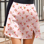 Zeagoo Satin Silk High Waisted Split Slit Hem Aline Zipper Party Short Skirt