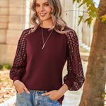 Zeagoo Elegant Blouse Long Sleeve Crew Neck T Shirt (DE Only)