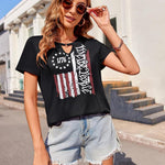 Zeagoo T Shirts Women American Flag Tops