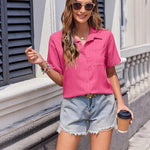 Zeagoo Short Sleeve Button Down Shirt Casual Loose Fit Blouses