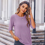 Zeagoo Loose Short Sleeve Tunic Tops Crochet Knit Pullover Sweater