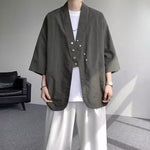 Diagonally Buttoned Loose Cardigan Shirt