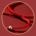 Buddha Stones Handmade Lotus Cinnabar Peace Buckle Blessing Braid Bracelet (Extra 35% Off | USE CODE: FS35)