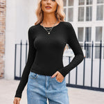 Zeagoo Women Long Sleeve T Shirts Crewneck Basic Knit Tops