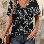 Zeagoo Short Sleeve Shirts Dressy Tops with Pleats