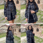 Zeagoo Women Flannel Shacket Jacket Plaid Button Down Shirt