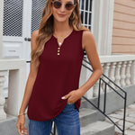 Zeagoo Loose Button Down V Neck Flowy Summer Tops